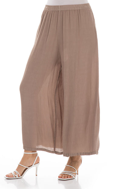 Wide Cappuccino Viscose Trousers 3