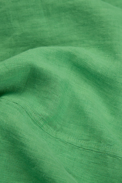 Wide Leg Cuffs Spring Green Linen Culottes 5