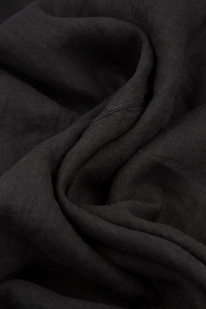 Wide Loose Black Linen Jumpsuit 5