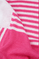 Loose Stripy White Pink Linen Jumper 6