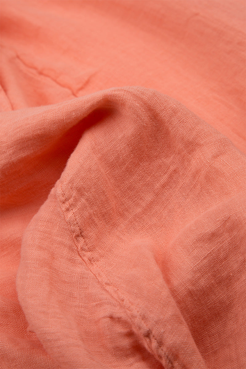 Layered Printed Coral Linen Tunic 5